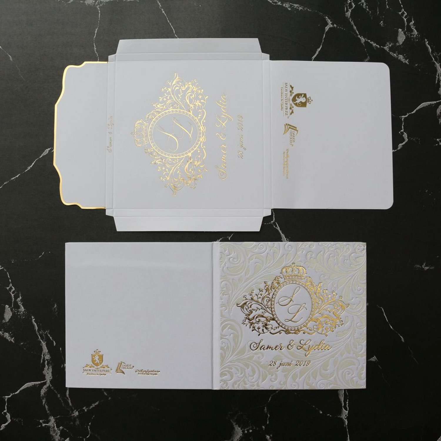 Embossing Invitation Card With Paper Box Elegant Invitation Card Customized